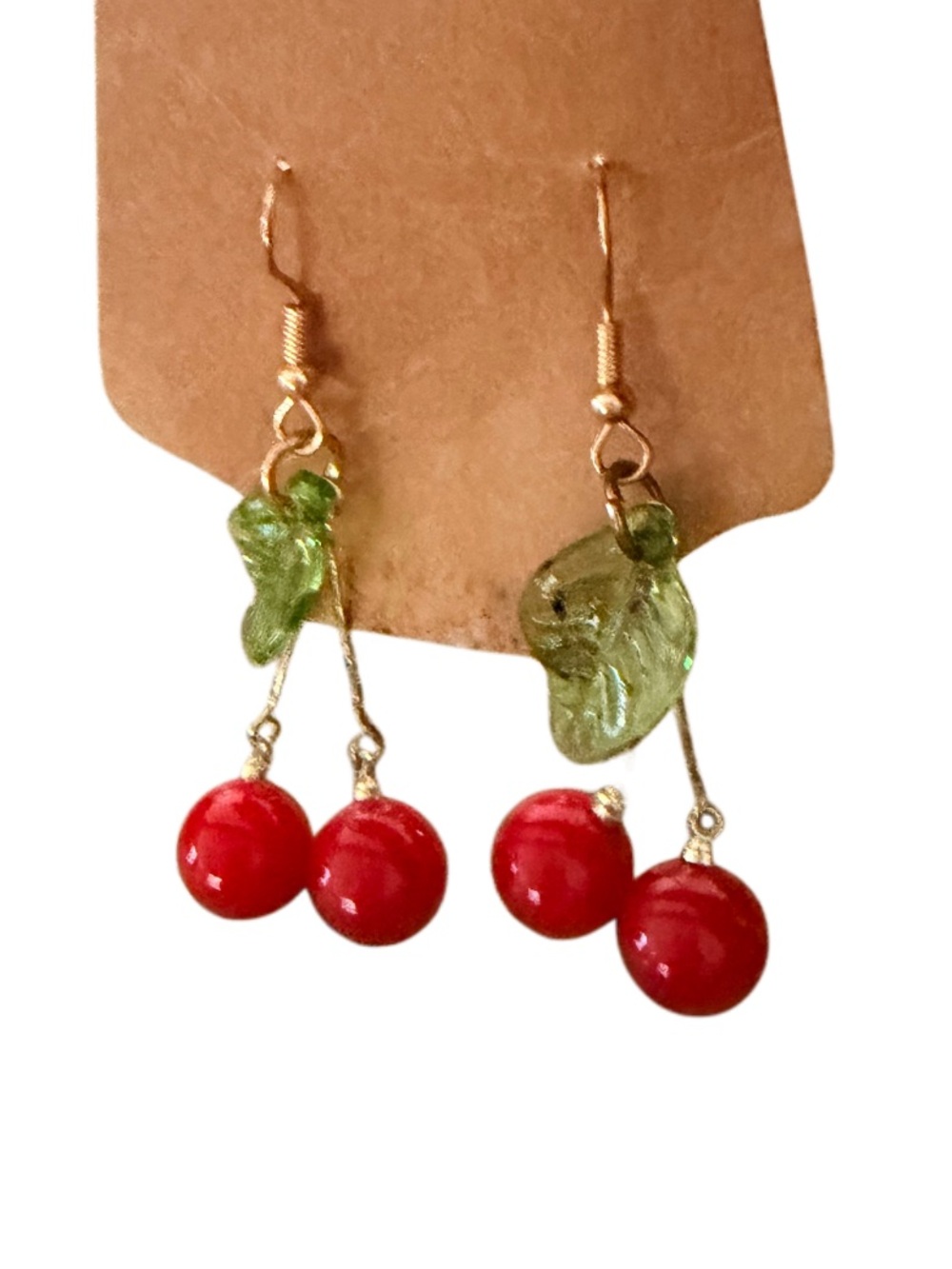 Cherry bead earrings retro